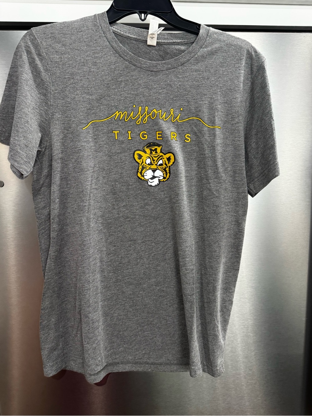 Bella Canvas Gray Missouri Tigers Women’s Tee with Yellow Graphic